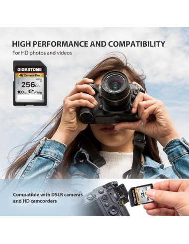 Tarjeta de Memoria Gigastone 256GB 4K UHS-I 100MB/s