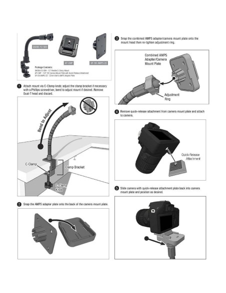 Soporte de Abrazadera para Cámara ARKON CMP186-12 30.48 cm