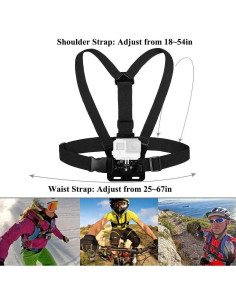 Correa de Pecho Ajustable ASOCEA para Cámara GoPro y AKASO 2