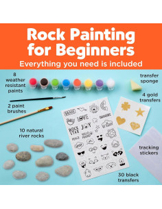 Kit de Pintura de Rocas Creativity For Kids - 10 Rocas y Pintura 2