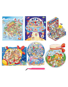 6 Sets de Etiquetas 3D Animales HOMICO para Mini Casa DIY