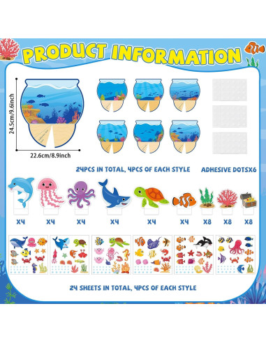 Kit de Manualidades Oceánicas 3D Gisgfim - 24 Piezas