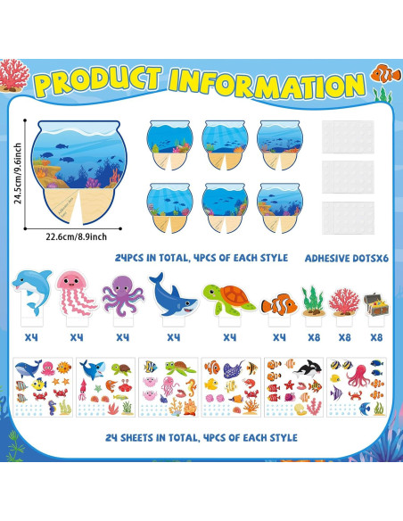 Kit de Manualidades Oceánicas 3D Gisgfim - 24 Piezas