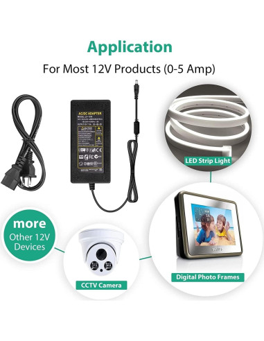 Fuente de Alimentación 12V 5A Lamomo para Tira LED SADY
