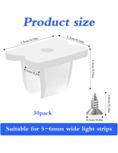 30 Clips de Luz LED a Prueba de Agua Notoke 19.5x13mm 2
