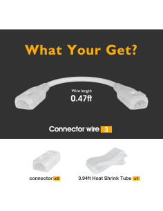 Conector y Cables para Luz de Neón COB HRG 0.14m 5 Unidades 2
