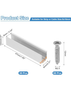 Soportes de Montaje para Luces LED PATIKIL 30 Pcs Aluminio 2