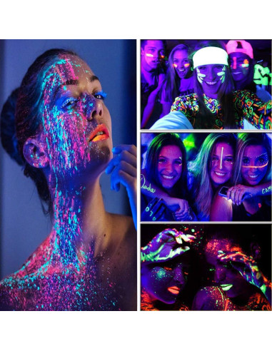 Pintura Facial y Corporal UV Neón Fluorescente GARYOB 6 Colores 10ml