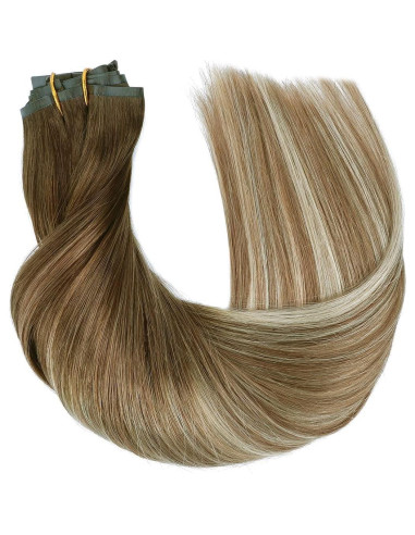 Extensiones de Cabello Clip Sin Costuras HOTBANANA 35.56 cm 120g 7pcs