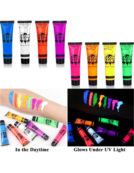 Pintura Facial y Corporal Neón UV Fenshine - 8 Tubos 24g