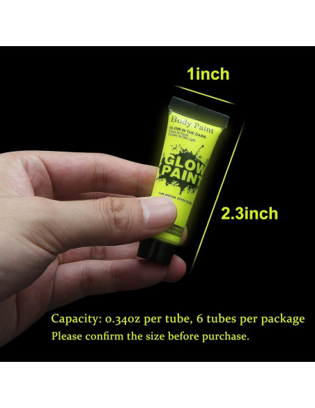 Pintura Facial y Corporal UV Neón Fluorescente GARYOB 6 Colores 10ml