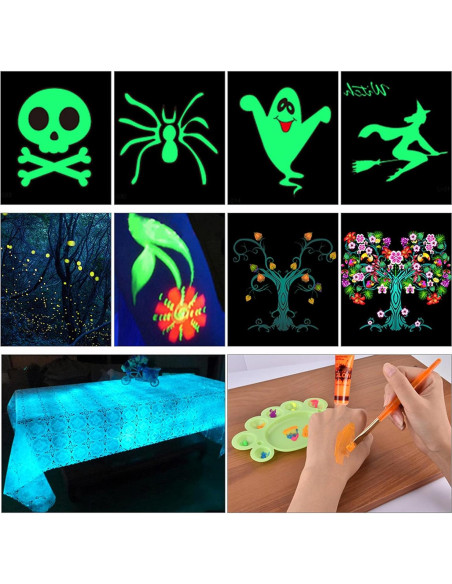 Pintura Facial y Corporal UV Neón Fluorescente GARYOB 6 Colores 10ml