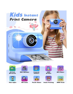 Cámara Instantánea para Niños LETSHAHA H3 2.4" Azul 2