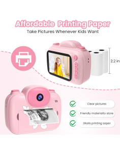 Cámara Instantánea YosaToo KC9 Rosa 3.5" para Niños 2