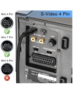 Cable S-Video Macho a Macho 1m DKARDU - 2 Pcs Dorado 2