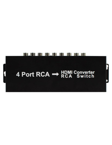 Convertidor RCA a HDMI Wiistar 4 Puertos 1080P con Interruptor