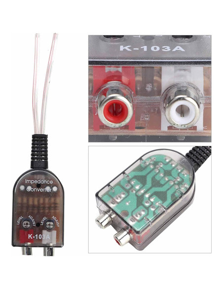 Convertidor de Impedancia de Audio EVGATSAUTO para Coche