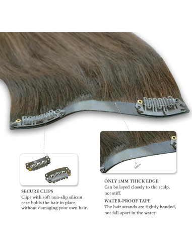 Extensiones de Cabello Clip Sin Costuras HOTBANANA 35.56 cm 120g 7pcs