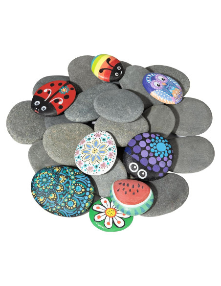 Simetufy 25 Rocas de Río para Pintar 5-8 cm Manualidades