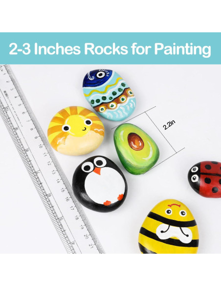 Simetufy 25 Rocas de Río para Pintar 5-8 cm Manualidades