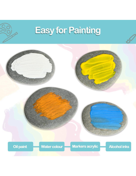 Simetufy 25 Rocas de Río para Pintar 5-8 cm Manualidades