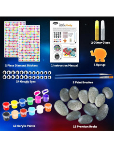 Kit de Pintura de Rocas Halobios - 12 Rocas, 12 Pinturas Acrílicas 2