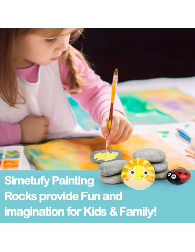 Simetufy 25 Rocas de Río para Pintar 5-8 cm Manualidades