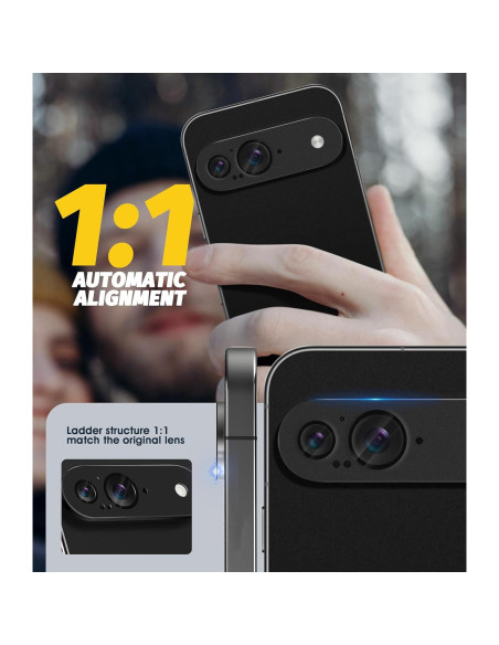 Protector de Lente de Cámara Orzero para Google Pixel 9 - Metal y Vidrio