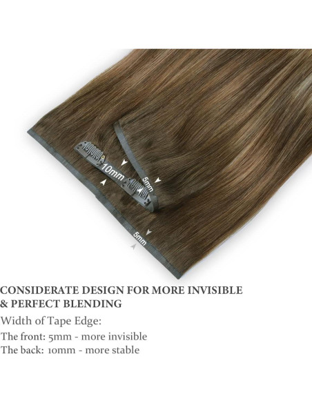 Extensiones de Cabello Clip Sin Costuras HOTBANANA 35.56 cm 120g 7pcs