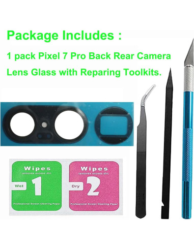 Cristal de Lente de Cámara Trasera Google Pixel 7 Pro con Adhesivo