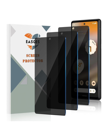 Paquete de 3 Protectores de Pantalla Privados Easges para Google Pixel 6A 9H
