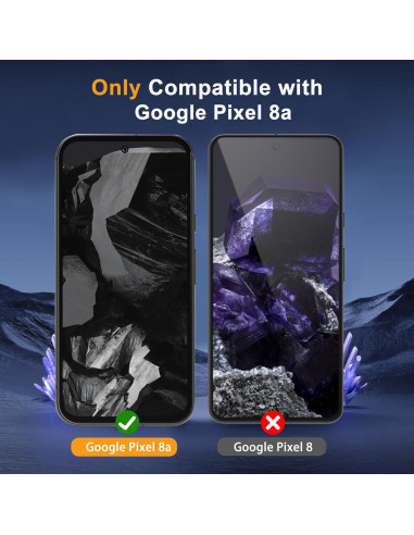 Protector de Pantalla de Privacidad Mikoyi para Google Pixel 8A - Vidrio Templado 9H + Lentes