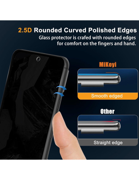 Protector de Pantalla de Privacidad Mikoyi para Google Pixel 8A - Vidrio Templado 9H + Lentes Protector de Pantalla de Privacidad Mikoyi para Google Pixel 8A - Vidrio Templado 9H + Lentes