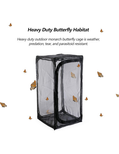 Jaula Plegable para Mariposas Monarca Restcloud 38x38x76cm