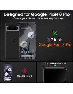 Paquete de 3 Protectores de Pantalla Privados Zonyee para Google Pixel 8 Pro 2