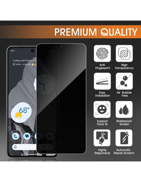Paquete de 3 Protectores de Pantalla Privados Zonyee para Google Pixel 8 Pro Paquete de 3 Protectores de Pantalla Privados Zonyee para Google Pixel 8 Pro