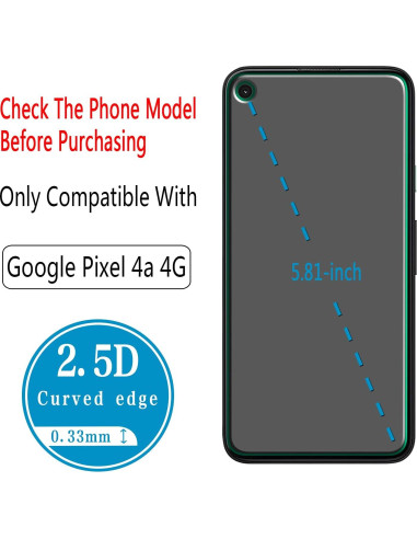 Protector de Pantalla Vidrio Templado HPTech para Google Pixel 4a