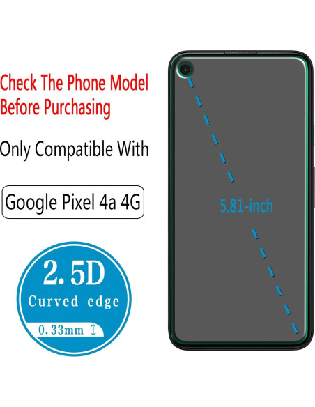 Protector de Pantalla Vidrio Templado HPTech para Google Pixel 4a Protector de Pantalla Vidrio Templado HPTech para Google Pixel 4a