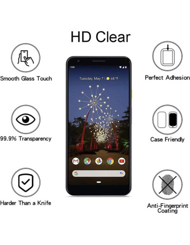 Protector de Pantalla Vidrio Templado ENGFYADSY para Google Pixel 3A XL 6.3" 9H