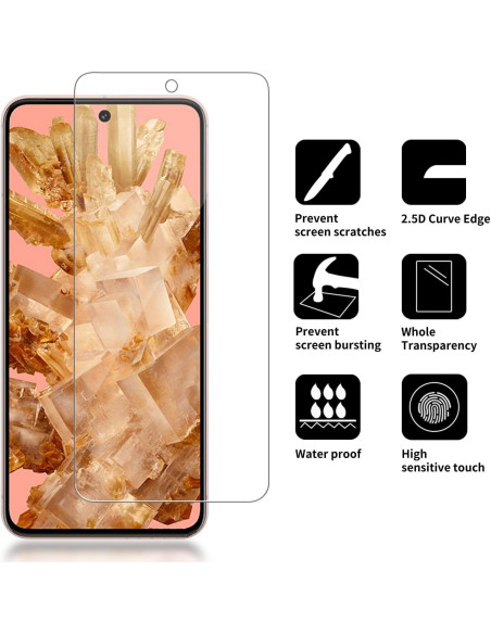 4 Protectores de Pantalla Vidrio Templado iCsapr para Google Pixel 8