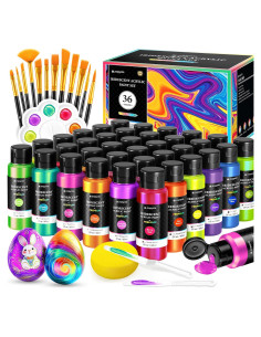 Juego de Pintura Acrílica Iridiscente POPYOLA 52 PCS 36 Colores