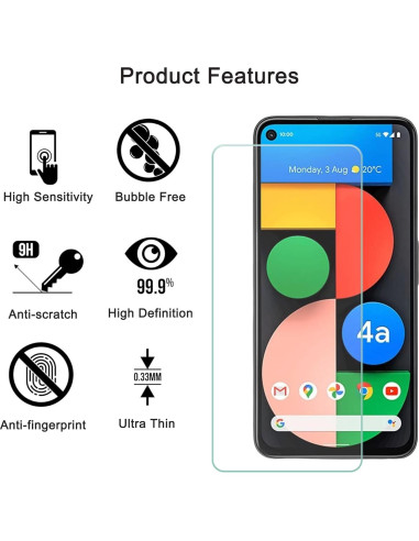 Protector de Pantalla Vidrio Templado ZYHKJYL para Google Pixel 4A 5G