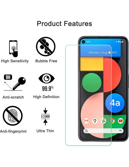 Protector de Pantalla Vidrio Templado ZYHKJYL para Google Pixel 4A 5G