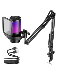 Micrófono USB InnoGear CM38X para Gaming con RGB y Soporte