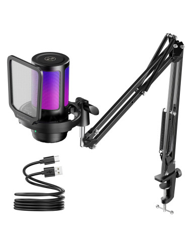 Micrófono USB InnoGear CM38X para Gaming con RGB y Soporte