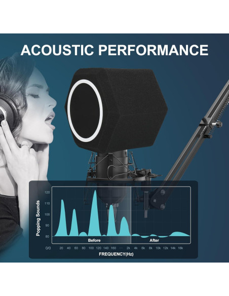 Bola de Aislamiento de Micrófono Marisflo con Filtro Antipop