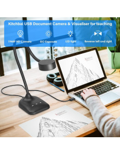 Cámara de Documentos Kitchbai PA-800 con Micrófono y LED 2