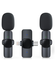 Micrófono Lavalier Inalámbrico RIKGYHA con USB-C y Lightning