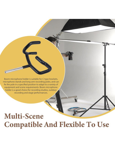 Soporte de Micrófono Boom de Acero Galvanizado 17x13 cm