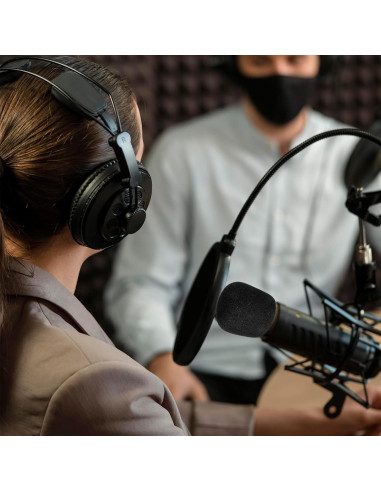 10 Fundas de Micrófono de Espuma Negra EVA 7x6 cm